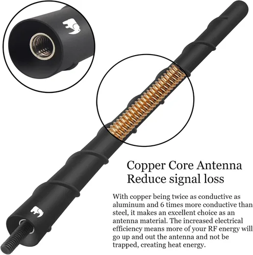 Vista 3 de ONE250 Antena de núcleo de cobre flexible en espiral de 8 pulgadas, compatible con Mazda MX-5 Miata (2006-2024), Mazda2 (2002-2016), Mazda5, Mazda