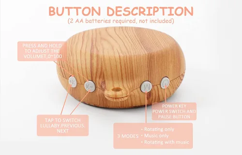 Vista 4 de Brazo móvil para cuna con caja de música, madera de imitación, brazo móvil de 23 pulgadas para cuna, motor móvil de cuna, funciona
