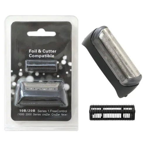 10B 20B Shaver Foil Screen Cutter Head Cover Shaver Foil Screen Set Reemplazo para Braun 10B20B20S 2865 2876 2776 (embalaje sellado de plástico)