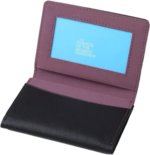 Vista 4 de Multicolor sólido para hombre de cuero clip de dinero Navidad para padre, Negro, orquídea mediana-ecm10a04