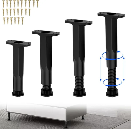 Vista 10 de Patas de soporte de cama central de altura ajustable para estante caído, patas de muebles para marco, listón y elevador, altura ajustable de 3.5 a