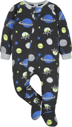 Vista 3 de Gerber Baby Boys Toddler Loose Fit Flame Resistant Fleece Footed Pajamas 2-Pack
