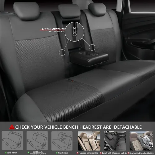 Vista 4 de CAR PASS Juego completo de fundas de asiento de automóvil de malla de aire 3D y 4 alfombrillas impermeables para piso de automóvil con esponja