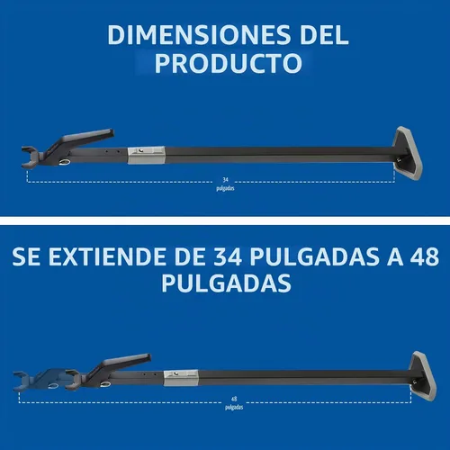 Vista 2 de Securadoor Barra de topes de puerta súper resistente Dispositivo de tope de puerta totalmente ajustable para seguridad en el hogar para uso
