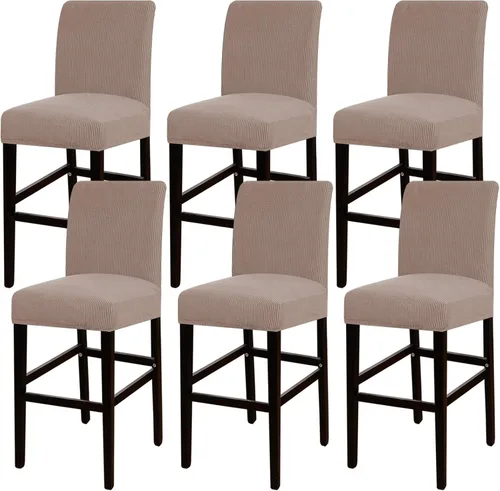 Vista 18 de Funda elástica para taburete de bar, taburete de mostrador, funda para silla de pub para comedor, cafetería, funda protectora para taburetes de bar