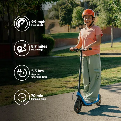 Vista 2 de Segway Ninebot eKickScooter - Electric Scooter for Kids 6-14, w/t Adjustable Handlebar Height (Only C2 Pro) for Riders up to 132 lbs, Includes New