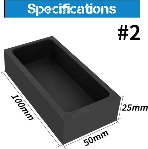 Vista 2 de GongYi 4 moldes de lingote de grafito (2.2 lbs) crisol para moldeo de fundición, metal de cobre, oro, plata, aluminio, latón (4 x 2 x 1 pulgadas)