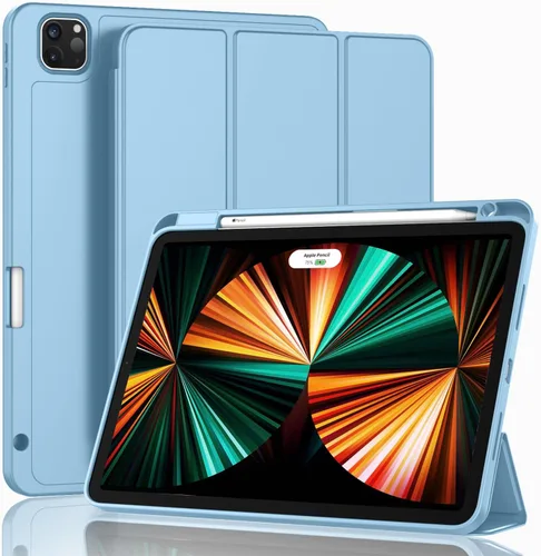 Vista 32 de ZryXal Funda para iPad Pro de 12.9 pulgadas 2022/2021/2020 (6ª/5ª/4ª generación) con soporte para lápices, funda inteligente para iPad