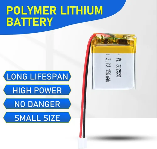 Vista 5 de 302530 Batería Lipo 3.7V 150mAh 302530 Paquete de Batería Recargable de Polímero de Litio con Conector JST PH2.0mm para Dispositivo Electrónico