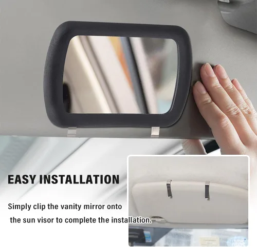 Vista 6 de Espejo para visor de coche para parabrisas, espejo HD para visores de coche como espejos de coche fáciles de maquillar, espejos de visores de sol