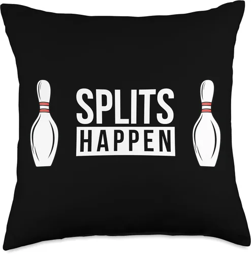 Vista 4 de Bowling Skittles Pin Bowling Pins Bowler Apparel Splits Happen Pin Skittles Bowling Club - Almohada de 16 x 16 pulgadas, multicolor