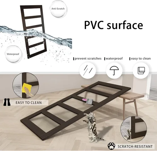 Vista 5 de BARNSMITH Puerta de granero de doble vidrio de 64 x 84 pulgadas con kit de herrajes para puerta corrediza de níquel de 11 pies incluido y asa