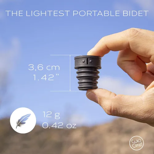 Vista 4 de CuloClean - Bidé portátil de 2 piezas para inodoro, viajes o campamentos. Compatible con cada botella. Bidé discreto, ecológico, mini, anciano