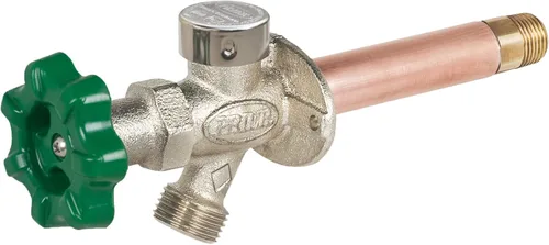 Prier P-164D14 - Hidrante antisifón para exteriores sin escarcha de cuarto de vuelta, 14 pulgadas, verde y plateado