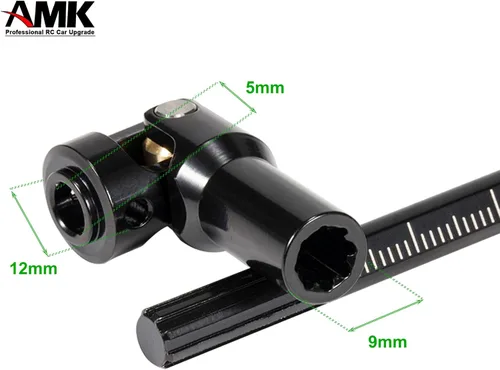 Vista 8 de AMK Eje de transmisión SCX10 con rayas separables de 2.677-9.016 in de acero inoxidable TRX4 para 1/10 RC Crawler Sportys Scalers GSPEED Axial Capra