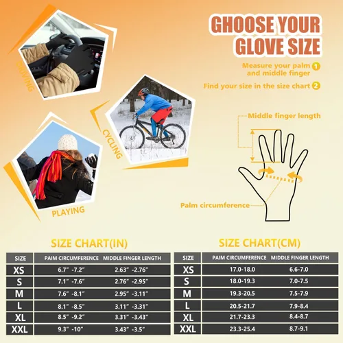 Vista 6 de ihuan - Guantes de invierno impermeables para pantalla táctil, para mujer y Forro polar cálido, resistente al viento, antideslizante, aislamiento