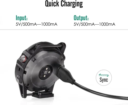 Vista 3 de MoKo Cargador compatible con Garmin Fenix 7/7S/7X/6/6S/6X Pro/5/5S/5X Plus/Vivoactive 3/4/4S/Forerunner 45/245/745/945/Venu 2S/2 Plus/Instinct/EPIX