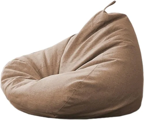 Vista 37 de NIBHZ Funda de hojaldre de pera sin relleno, de lino y algodón, con cojín de pera, puf, sofá perezoso, funda moldeable, verde, 27.6 x 31.5 in