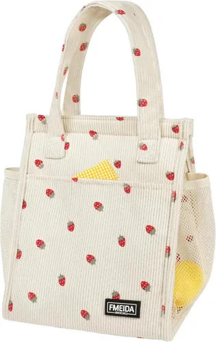 Vista 10 de Fmeida Bolsa de Almuerzo Aislada para Mujeres, Bolsas de Almuerzo Pequeñas de 6.75L con Múltiples Bolsillos, Bolsa Térmica Reutilizable