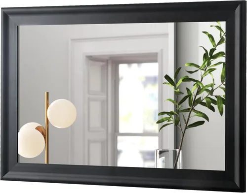 Vista 22 de CULER Espejo de pared de madera blanca para baño, espejos colgantes rectangulares de 20 x 16 pulgadas con marco de madera para sala de estar