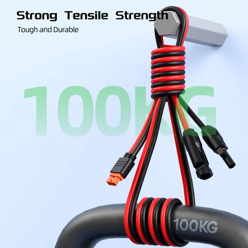 Vista 8 de Bateria Power Cable de conector XT60i de 10 AWG, calibre 10, 25 pies, cable de extensión solar a XT60i para panel solar plegable de RV, estación