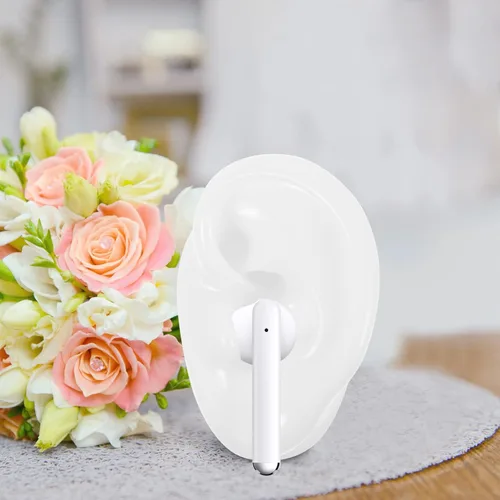 Vista 9 de POPETPOP Modelo de oreja de silicona: 2 moldes de oreja falsos realistas para exhibición de aretes, práctica de piercing, 2.36 x 1.77 x 1.18