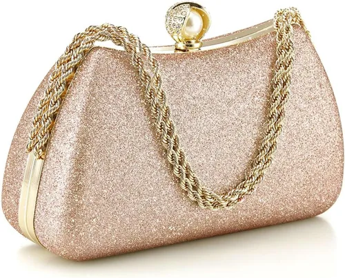 Vista 5 de YYW Bolsos de mano para mujer, formales, de noche, bolso de mano, vintage, para boda, con cadenas desmontables