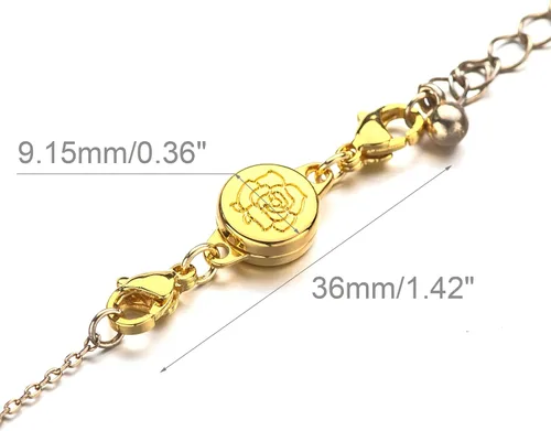 Vista 4 de Broches y cierres magnéticos para collares, cierre magnético para joyería, extensor de pulsera para fabricación de joyas, 8 piezas, oro