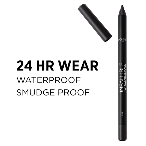 Vista 3 de L'Oreal Paris Makeup Infallible Pro-Last Lápiz delineador de ojos, impermeable y resistente a las manchas, se desliza con facilidad para crear