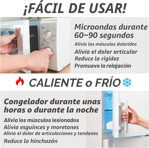 Vista 5 de Almohadilla térmica apta para microondas con funda lavable, 6 x 12 pulgadas, almohadilla de calor húmedo para el cuello, hombros, calambres, alivio