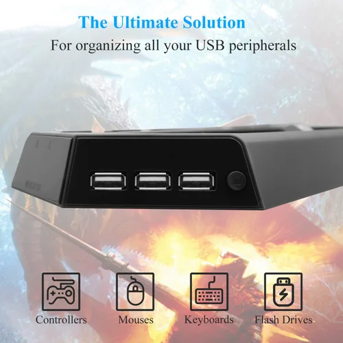 Vista 5 de FASTSNAIL Soporte vertical compatible con PS4 Pro con ventilador de refrigeración estación de carga de controlador compatible con Playstation 4 Pro