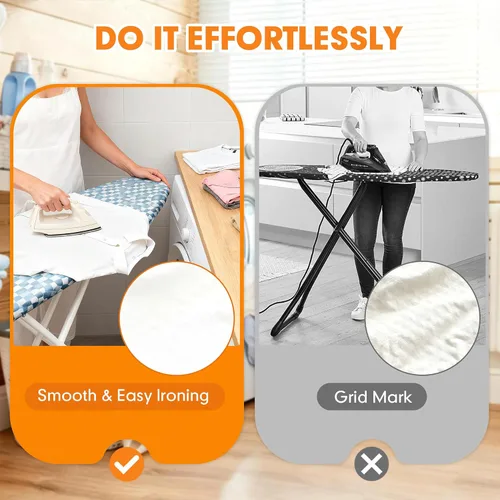 Vista 4 de Funda y almohadilla para tabla de planchar, acolchado de hierro grueso de tamaño estándar de 15 x 54 pulgadas, resistente a quemaduras y manchas