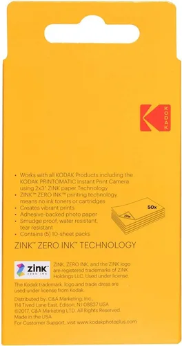 Vista 3 de Kodak Papel Zink Premium de 2 x 3 pulgadas, paquete de 100 con estuche suave