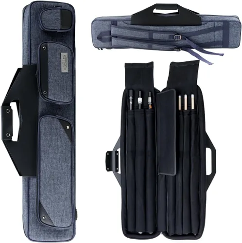 Vista 10 de KONLLEN Pool Cue Case 3x4 Oxford Pool Stick Case Holds 3 Butts and 4 Shafts Billiard Sitck Large Capacity Carrying Cases with Multi-Pocket Pool Cue