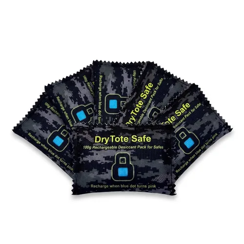 Paquete desecante recargable de sílice de 100g, paquete de 5 - Bolsa absorbente de humedad - Desecante de gel de sílice deshumidificador para cajas