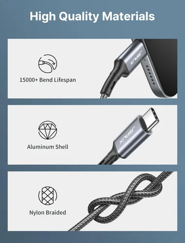 Vista 4 de JSAUX Cable USB C a conector auxiliar de audio de 0.138 in de 3.3 pies, USB tipo C a 0.138 in para auriculares estéreo de automóvil, compatible