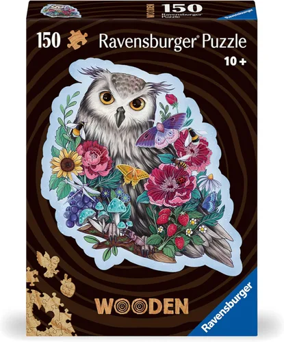 Vista 4 de Ravensburger Mysterious Owl - Rompecabezas de madera de 150 piezas - 17511 - para adultos y niños a partir de 10 años