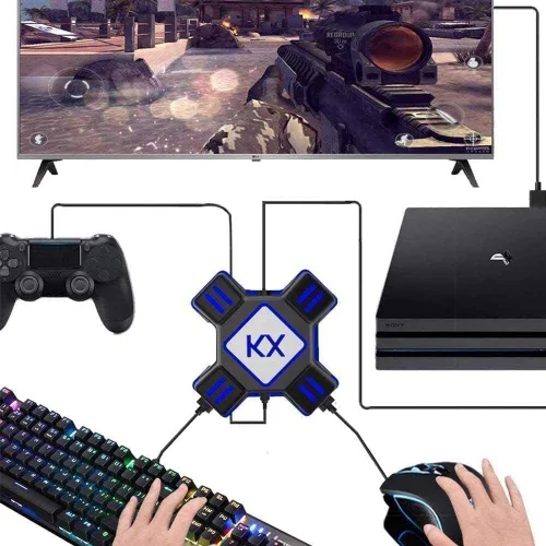 Vista 3 de JZW-Shop Convertidor de teclado y mouse para PS4N-SwitchPS3Xbox One convertidor adaptador de teclado USB para mouse