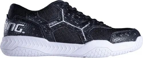 Salming Rival - Tenis de cancha para hombre (blancosupersónico) y colores negroblanco (esquash, raquetbol, voleibol, flotón)