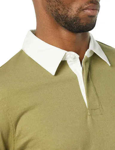 Vista 5 de Tienda Aware Camiseta de rugby de manga larga de algodón orgánico para hombre, verde salvia