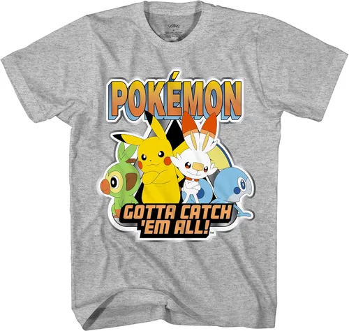 Pokemon Big Boys Charizard Camiseta de manga corta - Pokemon Gotta Cath 'EM All Group