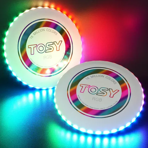 Vista 13 de TOSY Flying Disc - 108 RGB Multicolor or 36 Monocolor LEDs, Super Bright, Smart Modes, Easter Basket Stuffers Gift, Camping Toy for Kid/Teen/Adult