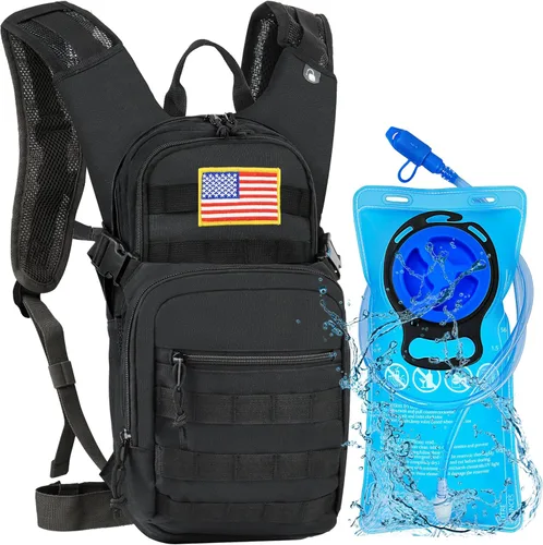 Tactical Hydration Backpack 2L Water Bladder - Lightweight Durable Pack for Hiking, Running, Outdoor Adventures, Adjustable Straps & Leak-Proof