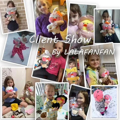 Vista 5 de LALAFANFAN Peluche Kawaii de pato con estuche para gafas y bolsa de regalo para niños (estilo 1)