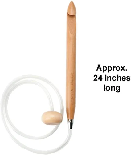 Vista 2 de ChiaoGoo Agujas de tejer Gancho de ganchillo flexible de 24 pulgadas (24.0 in) de bambú oscuro Patina Crochet Hook Tamaño US S (0.748 in) 5124-S