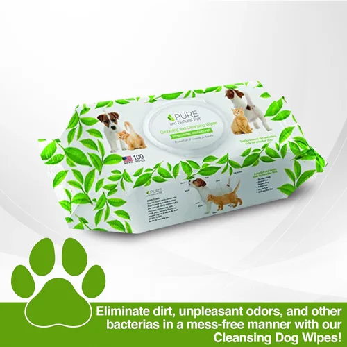 Vista 2 de Pure and Natural Pet Toallitas de aseo y limpieza para todas las mascotas (sin perfume) 100 ct.