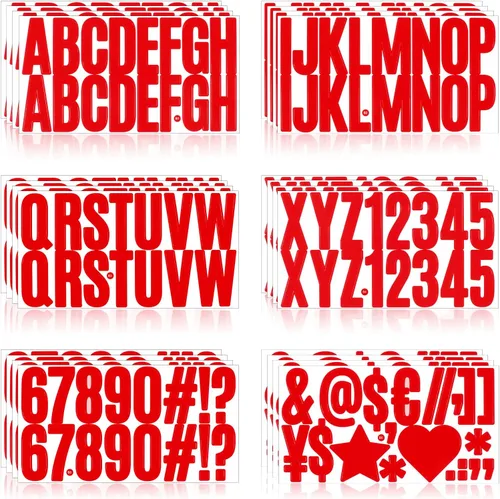 Vista 45 de Calcomanías de Letras para Tablón de Anuncios, 288 Piezas 18 Hojas 3 Pulgadas, Vinilo Impermeable, Colorido para Buzón, Ventana, Puerta, Letrero