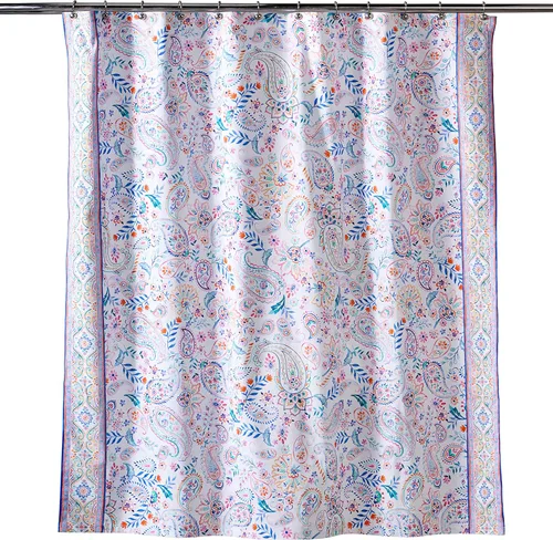Vista 38 de Maison d' Hermine Cortina de ducha 100% algodón, un panel, 70 x 72 pulgadas, tela lavable para baño, fácil de colgar con 12 agujeros para botones