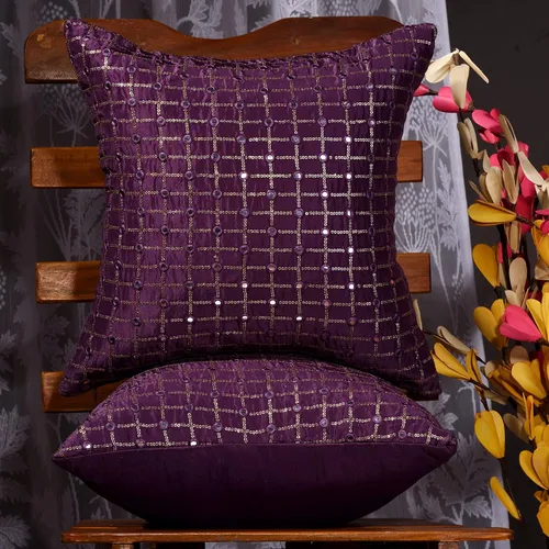 Vista 26 de Juego de 2 almohadas doradas de 18 x 18 pulgadas, almohadas decorativas para sofá, fundas de almohada bordadas, fundas de almohada doradas mostaza