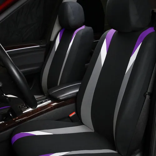 Vista 2 de FH Group - Fundas de tela para asientos delanteros bajos de auto con reposacabezas extraíble, ajuste universal, compatible con bolsa de aire